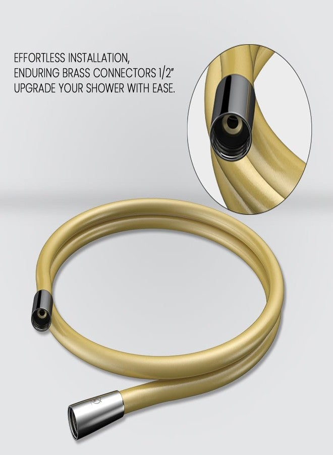 R. N. RN PVC Shower Hose Flexible Connecting Pipe 1.5 mtr | Bathroom Health Faucet Hand Shower Tube - Gold Color_6270G - Image 2